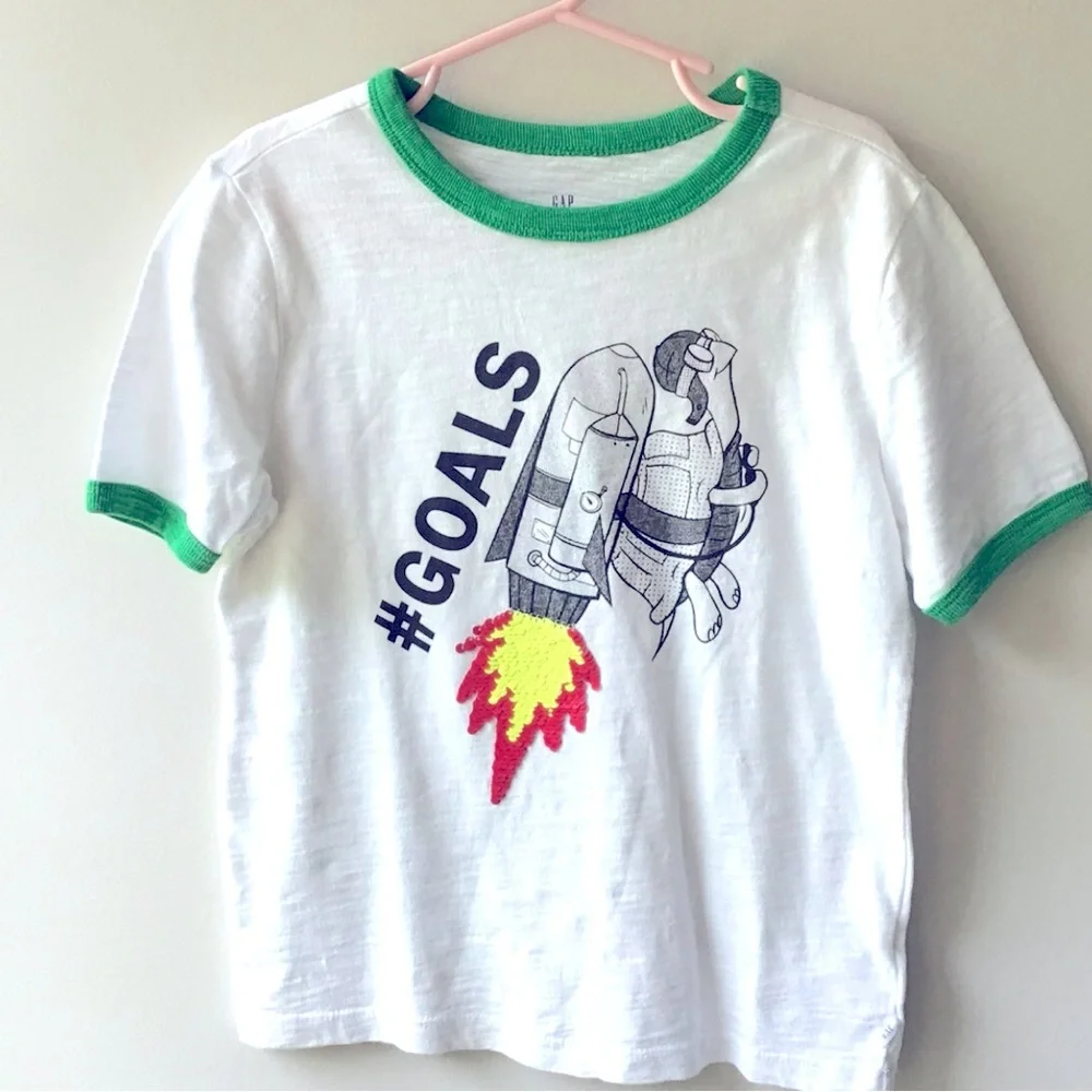 Gap Tshirt With Green Crewneck